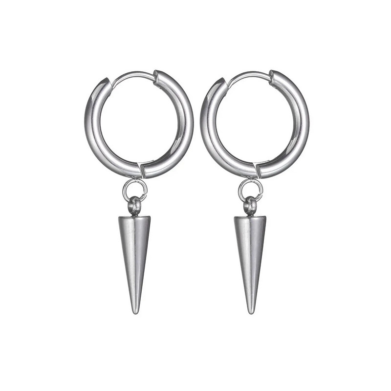 Punk Spike Rivet Drop Auskarai Moterims Nerūdijančio plieno Huggie Auskarai Auskarai Auskarai Auskarai Gotikiniai papuošalai Priedai