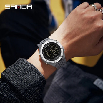 Нов 2023 г. Стъпков калориметър с единичен дисплей Електронен часовник Sanda 6117 Обикновена нощна светлина Водоустойчив спортен електронен часовник
