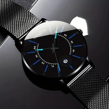 Черни бизнес часовници от цинкова сплав от цинкова сплав Кварцови часовници с електронен показалец за мъже Не са водоустойчиви