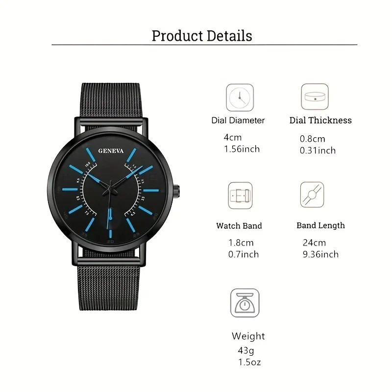 Crni poslovni kvarcni satovi od legure cinka od legure cinka Elektronički sat s kazaljkom za muškarce koji nije vodootporan