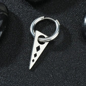 Roostevabast terasest Stud Huggie rippuvad kõrvarõngad naistele Meeste must kolmnurkkõrvarõngad Punk stiilis gooti kõrvarõngad