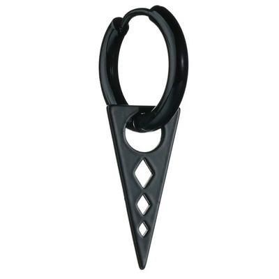 Roostevabast terasest Stud Huggie rippuvad kõrvarõngad naistele Meeste must kolmnurkkõrvarõngad Punk stiilis gooti kõrvarõngad