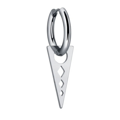 Roostevabast terasest Stud Huggie rippuvad kõrvarõngad naistele Meeste must kolmnurkkõrvarõngad Punk stiilis gooti kõrvarõngad