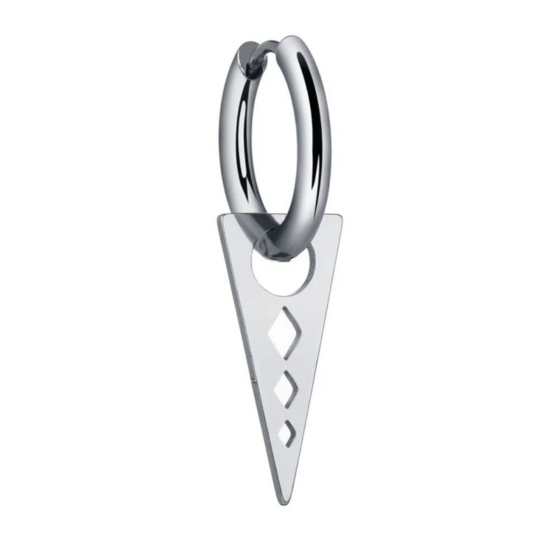 Roostevabast terasest Stud Huggie rippuvad kõrvarõngad naistele Meeste must kolmnurkkõrvarõngad Punk stiilis gooti kõrvarõngad