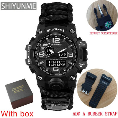 SHIYUNME Στρατιωτικό Ψηφιακό Ρολόι Ανδρικά Αδιάβροχα Αθλητικά Ανδρικά Ρολόγια Πυξίδας Ηλεκτρονικό Ρολόι Χρονογράφου relogio masculino