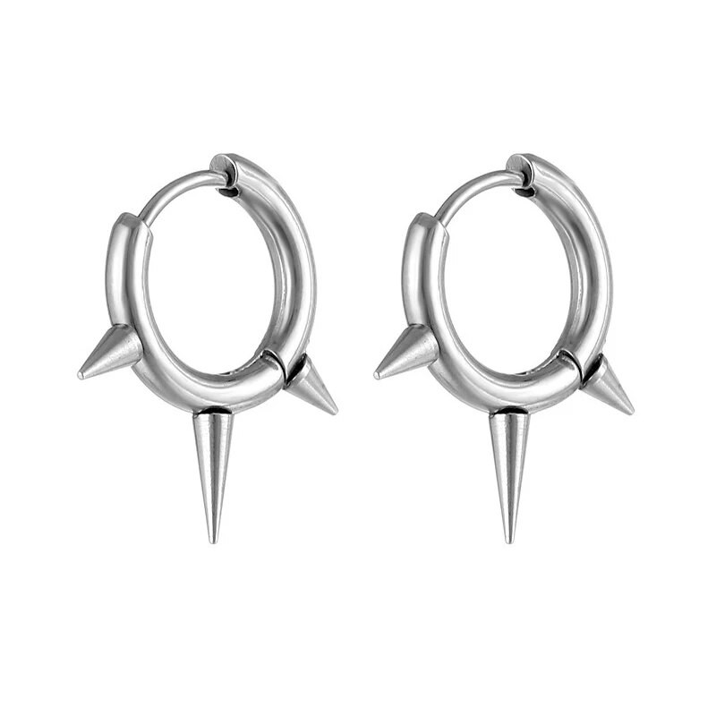 Punk σκουλαρίκια από ανοξείδωτο ατσάλι για άντρες Γυναικεία σκουλαρίκι για τρύπημα Punk Dangle Spikes