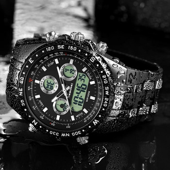 Αθλητικά ρολόγια LED Ανδρικά αδιάβροχα στρατιωτικά ρολόγια ψηφιακού χαλαζία Χρονόμετρο συναγερμού δύο ζωνών ώρας Ολοκαίνουργιο relogios masculinos