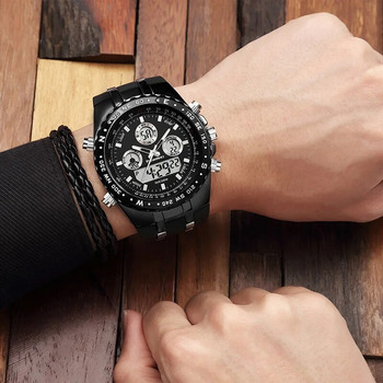 LED спортни часовници мъжки водоустойчив военен цифров кварцов часовник аларма хронометър двойни часови зони чисто нов relogios masculinos