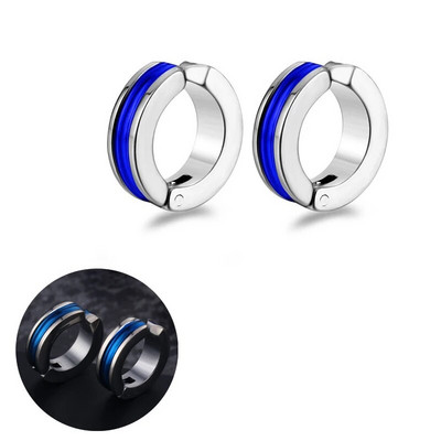 Uus moodne roostevabast terasest sinine ümmargune kõrvamansett naistele meestele peoehted kinnitusklamber kõrvarõngastele, kõrvarõngaste kingitused
