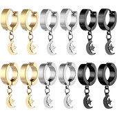 Σκουλαρίκια από ανοξείδωτο ατσάλι Small Moon Star για γυναίκες Ανδρικά κοσμήματα για τρυπήματα