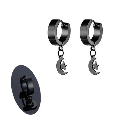 Σκουλαρίκια από ανοξείδωτο ατσάλι Small Moon Star για γυναίκες Ανδρικά κοσμήματα για τρυπήματα