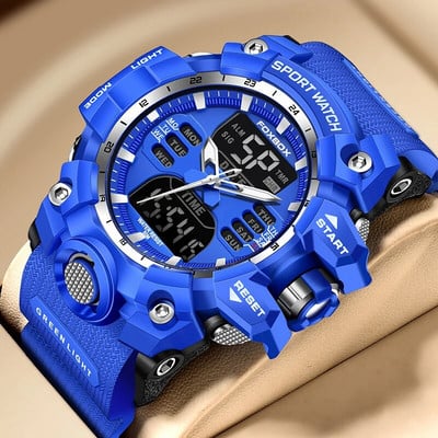 LIGE meeste käekell, digitaalne sõjaväeline vabaaja sportlik veekindel käekell, elektroonilised meeste käekellad, digitaalsed kahe ekraaniga kvartskellad