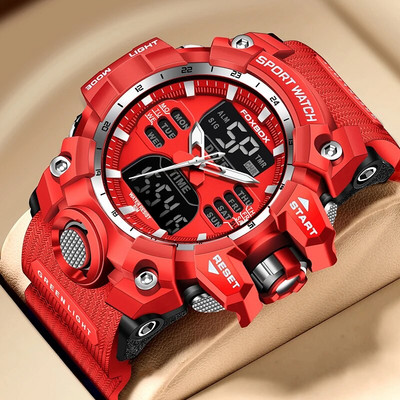 LIGE meeste käekell, digitaalne sõjaväeline vabaaja sportlik veekindel käekell, elektroonilised meeste käekellad, digitaalsed kahe ekraaniga kvartskellad