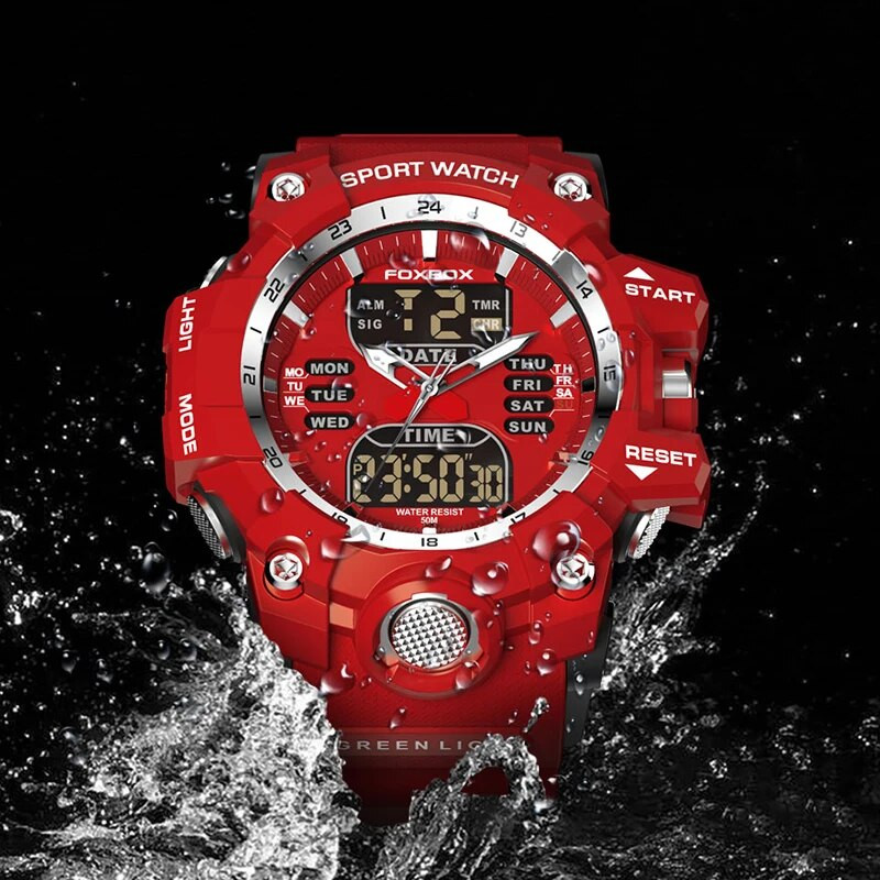 LIGE meeste käekell, digitaalne sõjaväeline vabaaja sportlik veekindel käekell, elektroonilised meeste käekellad, digitaalsed kahe ekraaniga kvartskellad