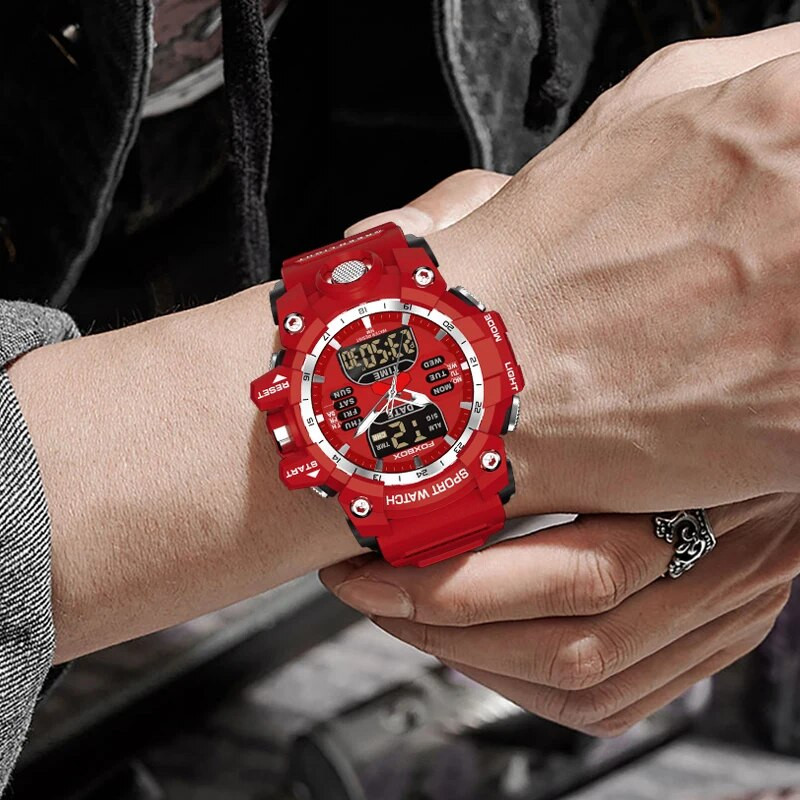 LIGE meeste käekell, digitaalne sõjaväeline vabaaja sportlik veekindel käekell, elektroonilised meeste käekellad, digitaalsed kahe ekraaniga kvartskellad