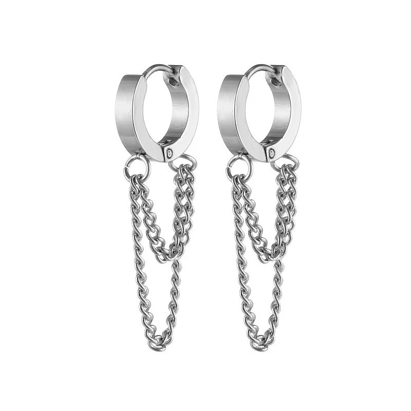 Hoop roostevabast terasest kõrvarõngad kahekihilised kõhrest kõrvarõngad meestele naistele mood Hip-hop kõrvaaugud ehted