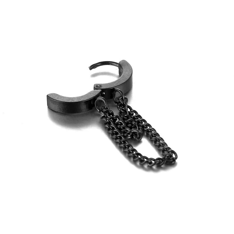 Hoop roostevabast terasest kõrvarõngad kahekihilised kõhrest kõrvarõngad meestele naistele mood Hip-hop kõrvaaugud ehted