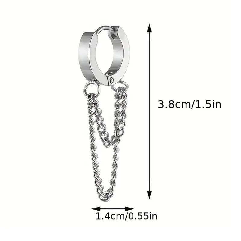 Hoop roostevabast terasest kõrvarõngad kahekihilised kõhrest kõrvarõngad meestele naistele mood Hip-hop kõrvaaugud ehted