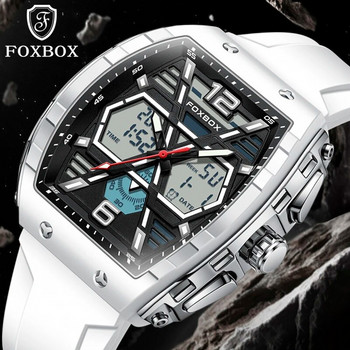 FOXBOX Мъжки часовник Военни спортни плувни големи часовници Мода 50M Водоустойчив електронен ръчен часовник Relogios Masculino