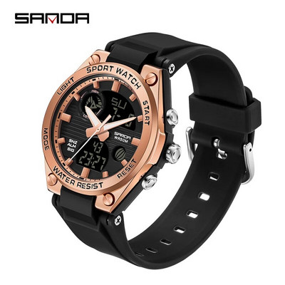 SANDA kaubamärgiga käekellad meestele, naistele, õpilastele, veekindlale jooksusekundikalendrile helendav elektrooniline kell Spordi välikellale