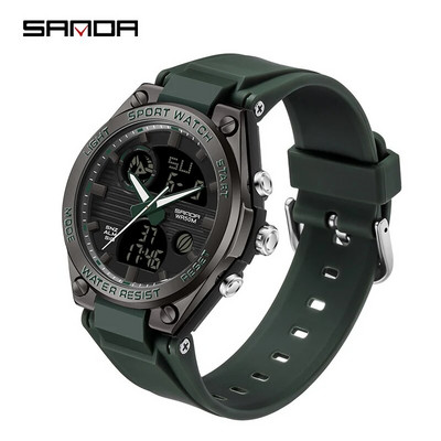 SANDA kaubamärgiga käekellad meestele, naistele, õpilastele, veekindlale jooksusekundikalendrile helendav elektrooniline kell Spordi välikellale