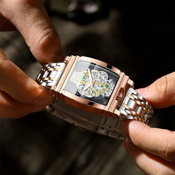 2023 Νέο πολυτελές ανδρικό ρολόι Χρυσή ράβδος ταχυτήτων Hollow Tourbillon από ανοξείδωτο ατσάλι φωτεινά ηλεκτρονικά ρολόγια Δώρο Orologi Uomo