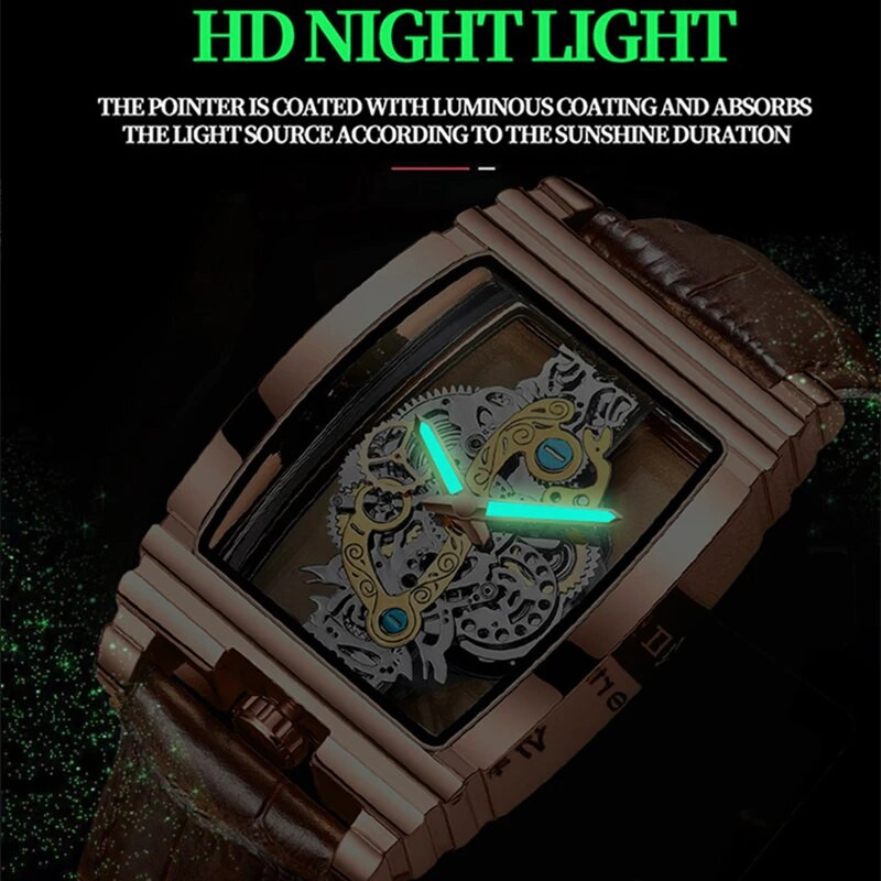 2023. aasta uus luksuslik meeste käekell, õõnes, roostevabast terasest helendavad elektroonilised käekellad, õõnsad, kuldsed käekellad, Orologi Uomo