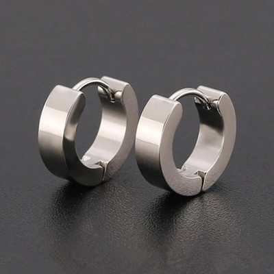 Klassikalised ümmargused kõrvarõngad meestele naistele roostevabast terasest ümmargused kõrvarõngad meeste naiste ehted 1 paar