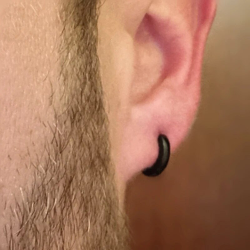 Klassikalised ümmargused kõrvarõngad meestele naistele roostevabast terasest ümmargused kõrvarõngad meeste naiste ehted 1 paar