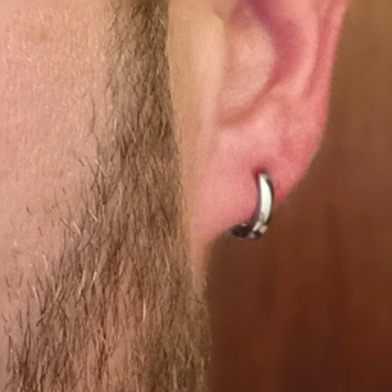 Klassikalised ümmargused kõrvarõngad meestele naistele roostevabast terasest ümmargused kõrvarõngad meeste naiste ehted 1 paar