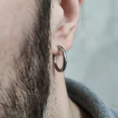 Κλασικά Σκουλαρίκια Στρογγυλά Κρίκοι Για Ανδρικά Διαμ.