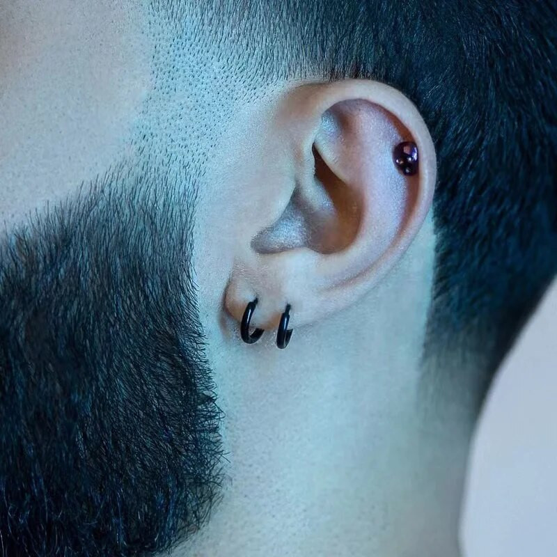 Κλασικά Σκουλαρίκια Στρογγυλά Κρίκοι Για Ανδρικά Διαμ.