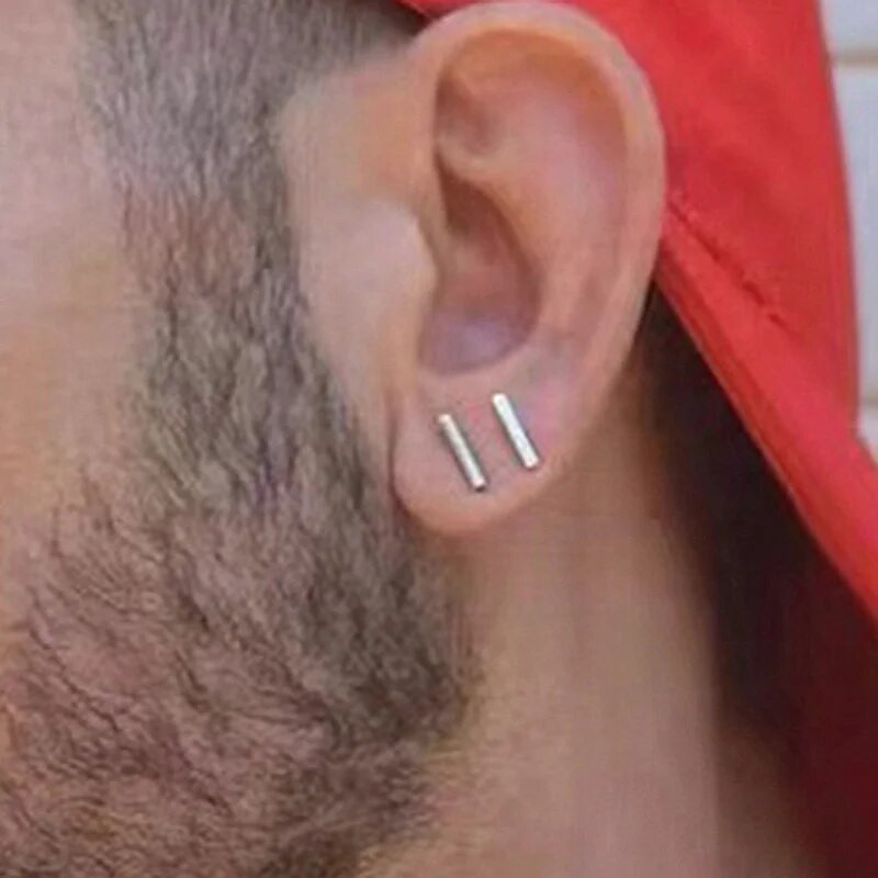 Madingi geometriniai auskarai vyriški nerūdijančio plieno vyriški auskarai madingi papuošalai