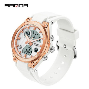 SANDA Brand Digital Watch Women Sport Chronograph Calendar Lady Quartz Wristwatch 50m αδιάβροχο γυναικείο κορίτσι ηλεκτρονικό ρολόι