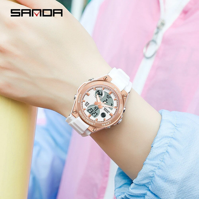 Meeste spordikellad Meeste kahe analoogekraaniga digitaalne elektrooniline käekell, mood naiste kvarts, veekindlad käekellad, poiss, tüdruk, kell