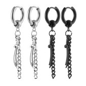 Punk Long Chain Hoop Σκουλαρίκια από ανοξείδωτο ατσάλι Σκουλαρίκι Piercing αξεσουάρ για άνδρες Γυναικεία