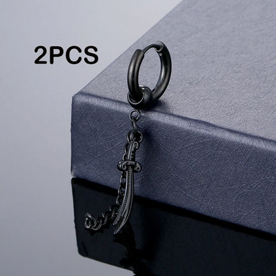 Punk Long Chain Hoop Σκουλαρίκια από ανοξείδωτο ατσάλι Σκουλαρίκι Piercing αξεσουάρ για άνδρες Γυναικεία