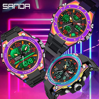 SANDA Топ марка мъжки часовници 5ATM Водоустойчив спортен военен ръчен часовник Кварцов електронен часовник Мъжки часовник G стил Relogio Masculino