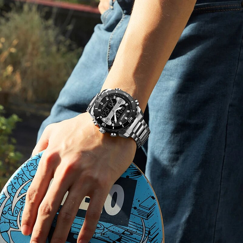 YASHIDUN Fashion Multifunctional Sports Trend Student Electronic Ανδρικό αδιάβροχο ρολόι Glow Quartz