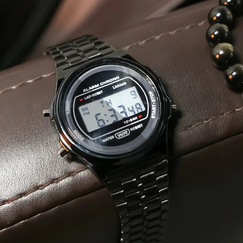 Meeste käekell Klassikaline terasest LED-digitaalkellad Äratus kronograaf elektrooniline sportlik käekell meestele naistele erkek kol saati