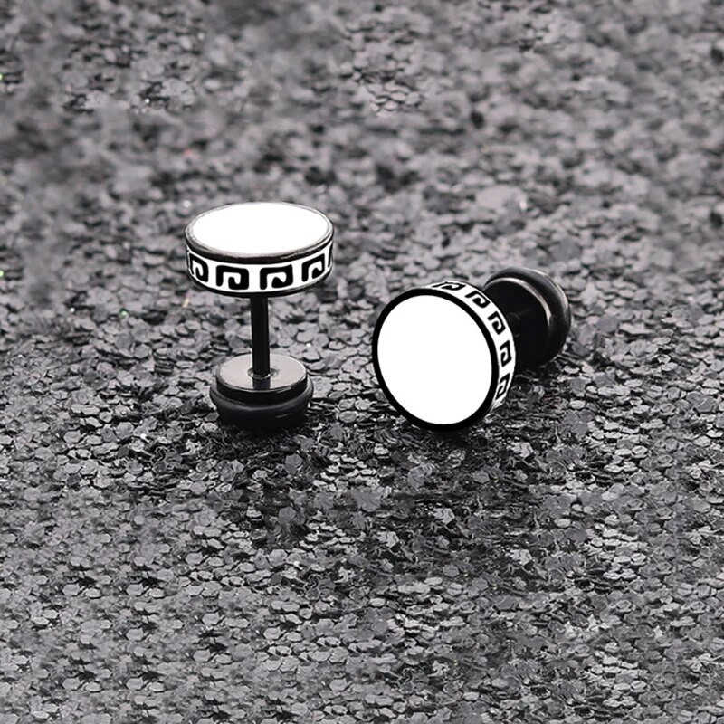 1 vnt. Aukštos kokybės apvalios formos vintažiniai auskarai vyrams Moterims Unisex Madingi titano plieno papuošalai vakarėliui ausų papuošalai