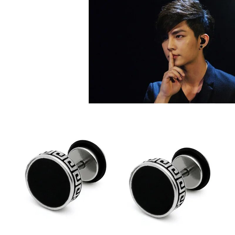 1 vnt. Aukštos kokybės apvalios formos vintažiniai auskarai vyrams Moterims Unisex Madingi titano plieno papuošalai vakarėliui ausų papuošalai