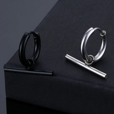 Обеци от неръждаема стомана с опростен дизайн за жени, мъже, готически улични хип-хоп обеци за бижута за уши