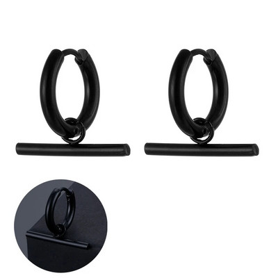 Lihtsa disainiga roostevabast terasest kõrvarõngad naistele meeste gooti tänava hiphopi kõrva ehted kõrvarõngad