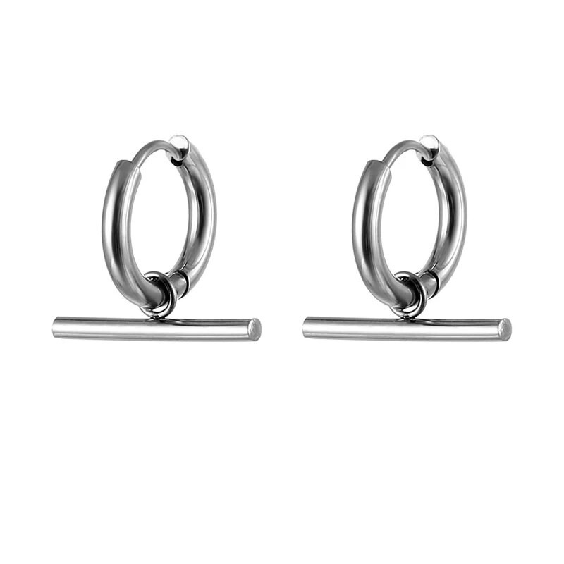 Lihtsa disainiga roostevabast terasest kõrvarõngad naistele meeste gooti tänava hiphopi kõrva ehted kõrvarõngad