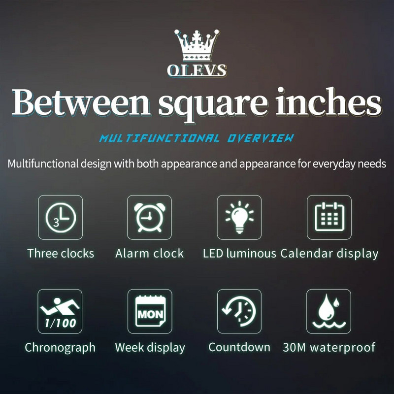 OLEVS Νέα Ανδρικά Ρολόγια Διπλής Οθόνης Πολυτελές αθλητικό αδιάβροχο ηλεκτρονικό ρολόι χαλαζία για άνδρες Fashion Steel φωτεινός χρονογράφος