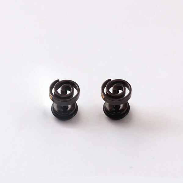 Alisouy 2 vnt ausų kištukai Tornado storm Forma nerūdijantis plienas juodas plienas aukso spalvos vyriški/moteriški auskarai su smeigtukais