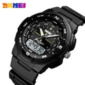 SKMEI Sports Electronic Watch Man Military Watches Ανδρικά ρολόγια χειρός PU λουράκι Ανδρικό ρολόι Outdoor Quartz Ρολόγια Double Clock 1454