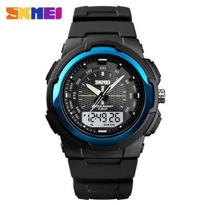 SKMEI Sports Electronic Watch Man Military Watches Ανδρικά ρολόγια χειρός PU λουράκι Ανδρικό ρολόι Outdoor Quartz Ρολόγια Double Clock 1454