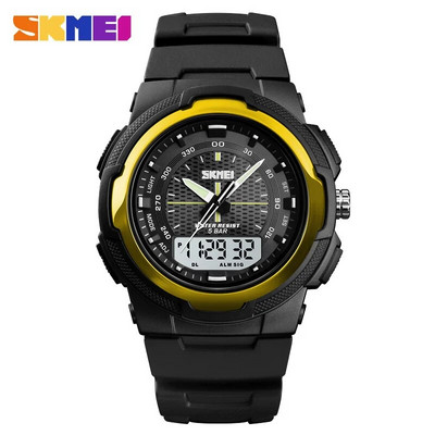 SKMEI Sports Electronic Watch Man Military Watches Ανδρικά ρολόγια χειρός PU λουράκι Ανδρικό ρολόι Outdoor Quartz Ρολόγια Double Clock 1454